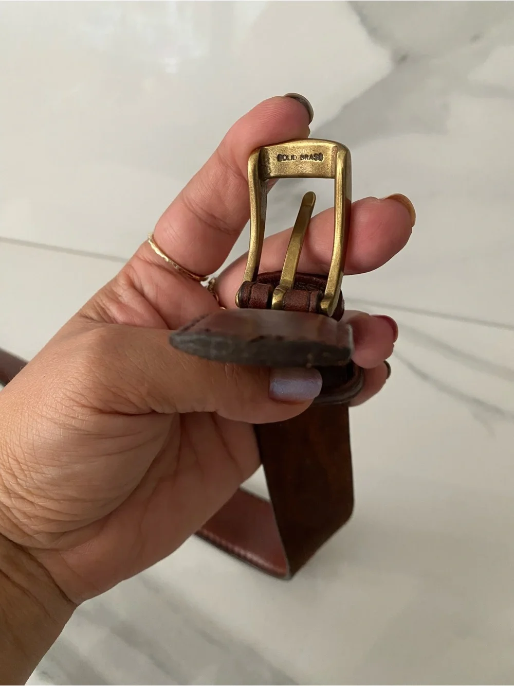 Lands’ End Bridle Strap Ranger Belt in Oak Bark Made In USA Cowboy Western